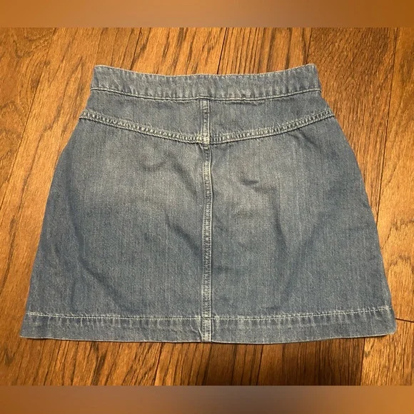 Marine Layer Emilia Mini Skirt Denim Button-Front A-Line Skirt - Picture 4 of 4